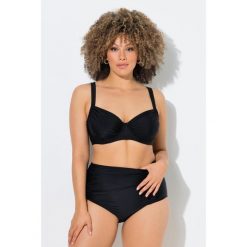 Damskie Bikini z fiszbinami marszczenie regulowane ramiączka. Czarne stroje kąpielowe damskie Ulla Popken, plus size, bez wzorów, z elastanu. W wyprzedaży za 111.99 zł.