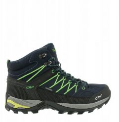 Buty trekkingowe męskie CMP Buty Rigel Mid WP - b.blue/gecko. Niebieskie trekkingi męskie CMP, bez zapięcia. Za 532.44 zł.