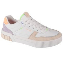 Buty sportowe Sneakersy damskie, Skechers Jade - Stylish Type. Białe obuwie sportowe damskie Skechers, bez wzorów, bez zapięcia, trekkingowe. Za 279.99 zł.