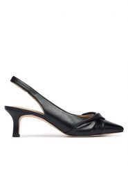 Caprice Czółenka 9-29600-46 Czarny. Czarne czółenka damskie Caprice, bez wzorów, ze skóry, bez obcasa, bez zapięcia. Za 265.99 zł.
