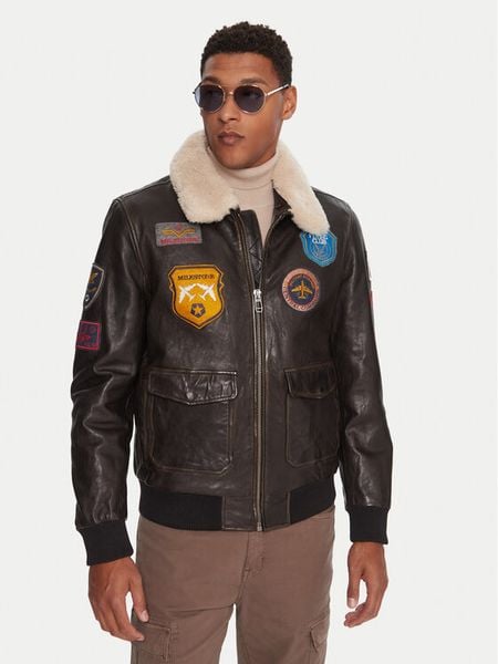 Milestone Kurtka skórzana MSMatti 531070 60400 Czarny Regular Fit. Czarne kurtki męskie Milestone, m, bez wzorów, ze skóry, bez kaptura. Za 1,479.00 zł.