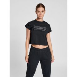 Damski crop top Hummel Legacy June. Czarne koszulki sportowe damskie Hummel, s, bez wzorów, bez ramiączek. Za 84.30 zł.