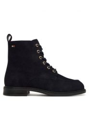 Tommy Hilfiger Trzewiki Enamel Flag Suede Lace-Up Boot FW0FW09681 Granatowy. Niebieskie botki damskie Tommy Hilfiger, bez wzorów, ze skóry, bez obcasa, na płaskiej podeszwie, bez zapięcia. Za 649.99 zł.