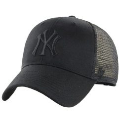 Czapka z daszkiem dla dorosłych MLB New York Yankees Branson Cap. Czarne czapki damskie 47 Brand, bez wzorów, z bawełny. Za 79.99 zł.