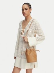 Calvin Klein Torebka Bold Ck Small LV04F3640G Beżowy. Brązowe torebki do ręki damskie Calvin Klein, bez wzorów, ze skóry, bez dodatków. Za 409.99 zł.