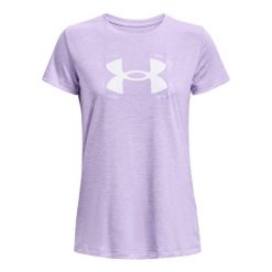 Graficzna Koszulka Techniczna Dla Kobiet. Fioletowe bluzki damskie Under Armour, m, bez wzorów, sportowe, bez kołnierzyka, bez ramiączek. Za 170.99 zł.