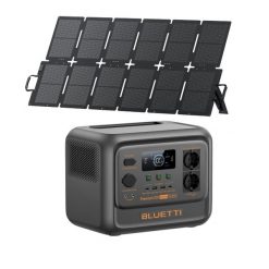Zestaw stacja zasilania BLUETTI Premium 100 V z panelem solarnym 220 W. Brązowe powerbanki BLUETTI. Za 3,999.00 zł.