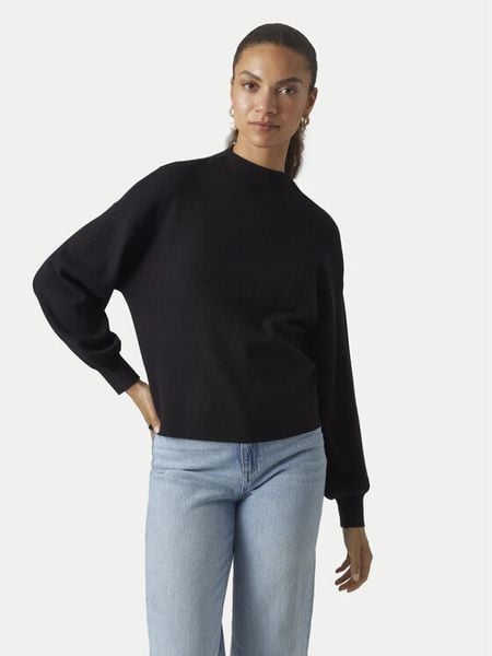 Vero Moda Sweter Nancy 10290748 Czarny Regular Fit. Czarne swetry nierozpinane damskie Vero Moda, l, bez wzorów, z syntetyku, bez kołnierzyka, bez ramiączek. Za 99.99 zł.