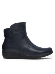 Go Soft Botki WI16-JANE ZULA-02 Granatowy. Niebieskie botki damskie GO SOFT, bez wzorów, ze skóry, bez obcasa, na płaskiej podeszwie, bez zapięcia. Za 249.99 zł.