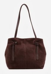 Brązowa Torebka w Stylu Shopperki o Regulowanym Kształcie Ozdobiona Supełkami Thessestra. Brązowe shopperki damskie Renee, bez wzorów, z jeansu, duże, bez dodatków. Za 119.99 zł.