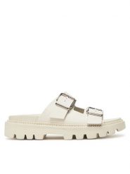 Tommy Jeans Klapki Tjw Double Strap Sandal EN0EN02753 Biały. Białe klapki damskie Tommy Jeans, bez wzorów, z jeansu, bez obcasa, bez zapięcia. Za 239.99 zł.