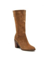 Lasocki Kozaki WYL2695-4Z Brązowy. Brązowe kozaki damskie Lasocki, bez wzorów, ze skóry, bez obcasa, na słupku, bez zapięcia. Za 329.99 zł.