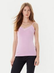 Morgan Top 192-BARBA.N Różowy Slim Fit. Czerwone topy damskie Morgan, xs, bez wzorów, z wiskozy, bez kołnierzyka, bez ramiączek. Za 69.99 zł.