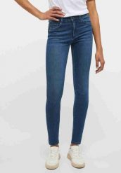 MUSTANG SHELBY SKINNY DAMSKIE SPODNIE JEANSOWE JEANSY DENIM BLUE 1013580 5000 782. Niebieskie jeansy damskie Mustang, bez wzorów, z denimu. Za 239.99 zł.