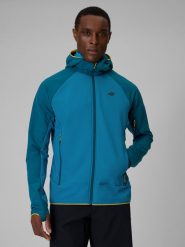 4F Kurtka softshell wiatroodporna męska - niebieska 3XL. Niebieskie kurtki męskie 4F, l, bez wzorów, z materiału, klasyczne, bez kaptura. Za 299.99 zł.