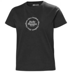 Koszulka sportowa damska Helly Hansen Core Graphic. Czarne koszulki sportowe damskie Helly Hansen, xl, bez wzorów, z bawełny, bez ramiączek. Za 212.00 zł.
