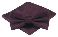 Mucha Męska z Poszetką - Alties - Kolor Wina (Burgund). Czerwone krawaty i muchy Alties, bez wzorów, eleganckie. Za 54.00 zł.