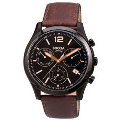 Zegarek "3757-02" w kolorze brązowo-czarnym. Czarne, analogowe zegarki męskie Michael Kors, Fossil, bez wzorów, ze skóry ekologicznej, ze stali. W wyprzedaży za 399.95 zł.