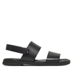 Sandały Tommy Hilfiger. Czarne sandały męskie Tommy Hilfiger, bez wzorów, bez zapięcia. Za 269.99 zł.