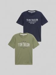 Męska Koszulka Tom Tailor Doublepack T-shirt Oak Leaf Green 1048076 10314. Zielone t-shirty męskie Tom Tailor, m, bez wzorów, bez kołnierzyka, bez ramiączek. Za 89.99 zł.