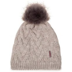 Czapka BUFF Knitted & Fleece Beanie Caryn. Szare czapki damskie Buff, na zimę, bez wzorów, sportowe. Za 169.90 zł.