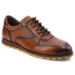 Brązowe Półbuty Brooman Eleganckie Obuwie Męskie. Brązowe półbuty męskie Brooman, bez wzorów, ze skóry, bez obcasa, bez zapięcia. Za 609.00 zł.