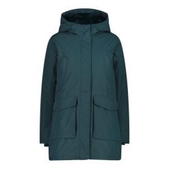 Parka damska z kapturem CMP. Zielone parki damskie CMP, bez wzorów, z kapturem. W wyprzedaży za 628.20 zł.