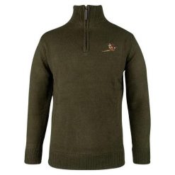 Sweter z zamkiem błyskawicznym Jack Pyke Pheasant. Zielone swetry męskie Jack Pyke, s, bez wzorów, eleganckie, bez kołnierzyka, bez ramiączek. Za 303.50 zł.