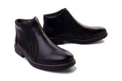 RIEKER TEX 33160-00 black, botki męskie. Czarne botki męskie Rieker, na zimę, bez wzorów, z wełny, bez obcasa, bez zapięcia. Za 439.90 zł.