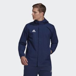 Kurtka piłkarska męska adidas Entrada 22 All Weather Jacket. Niebieskie kurtki męskie Adidas, m, bez wzorów, sportowe, bez kaptura. Za 169.00 zł.