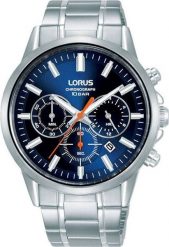 Zegarek Lorus chronograf męski RT373KX9 stalowy wodoszczelny . Szare zegarki męskie Lorus, bez wzorów, ze stali. Za 558.26 zł.