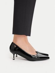 MEXX Czółenka EO-WS1315-02 Czarny. Czarne czółenka damskie Mexx, bez wzorów, z lakierowanej skóry, bez obcasa, bez zapięcia. Za 329.99 zł.