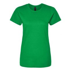 Damska Koszulka Softstyle O Średniej Grubości. Zielone bluzki damskie GILDAN, s, bez wzorów, sportowe, bez kołnierzyka, bez ramiączek. Za 33.99 zł.