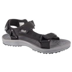 Sandały Jack Wolfskin Wave Breaker Sandal M 4052011-6000 czarne. Czarne sandały męskie bez wzorów, z gumy, sportowe, bez zapięcia. Za 362.67 zł.