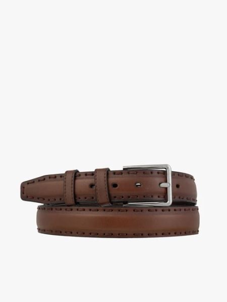 Brązowy pasek ze skóry licowej. Brązowe paski męskie Brawo sp. z o.o., z denimu, casualowe. W wyprzedaży za 71.99 zł.