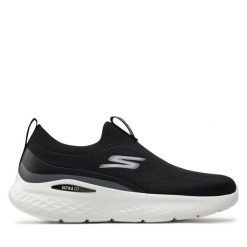 Buty do biegania Skechers. Czarne obuwie sportowe damskie Skechers, bez wzorów, bez zapięcia, do biegania. Za 249.99 zł.