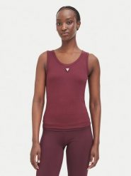 Guess Top V6YP09 K4312 Bordowy Regular Fit. Czerwone topy damskie Guess, xl, z aplikacjami, z bawełny, bez kołnierzyka, bez ramiączek. Za 154.99 zł.