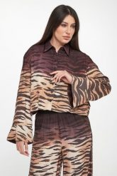 Koszula damska ze zwierzęcym wzorem Cordelia PINKO. Koszule damskie Pinko, bez wzorów, bez kołnierzyka, bez ramiączek. Za 1,199.00 zł.