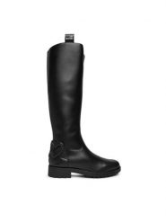 LOVE MOSCHINO Kozaki JA26064G0NIA0000 Czarny. Czarne kozaki damskie Love Moschino, bez wzorów, ze skóry, bez obcasa, na płaskiej podeszwie, bez zapięcia. Za 1,609.00 zł.