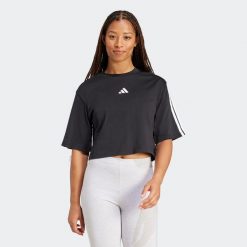 Koszulka z krótkim rękawem damska ADIDAS Gym & Pilates. Bluzki damskie Adidas, s, bez wzorów, z bawełny, sportowe, bez kołnierzyka, bez ramiączek. Za 129.99 zł.