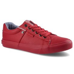 Czerwone Trampki Big Star Damskie Sznurowane Buty. Czerwone trampki i tenisówki damskie BIG STAR, bez wzorów, ze skóry ekologicznej, bez zapięcia. Za 99.00 zł.