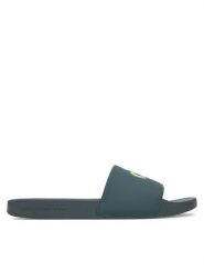 Calvin Klein Jeans Klapki Slide Jelly Mono Pu YM0YM01281 Zielony. Zielone klapki męskie Calvin Klein Jeans, bez wzorów, z jeansu, bez zapięcia. Za 139.99 zł.