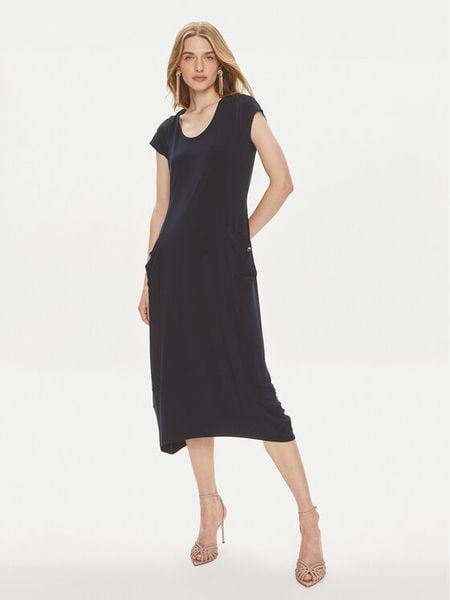 Joseph Ribkoff Sukienka codzienna 241156 Granatowy Relaxed Fit. Niebieskie sukienki damskie Joseph Ribkoff, na co dzień, bez wzorów, z syntetyku, bez kołnierzyka, bez ramiączek, proste. Za 509.99 zł.