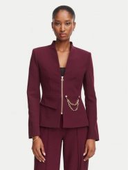 Rinascimento Marynarka CFC0130160003 Bordowy Slim Fit. Czerwone marynarki i żakiety damskie Rinascimento, bez wzorów, z syntetyku, bez kołnierzyka, bez ramiączek. Za 944.99 zł.