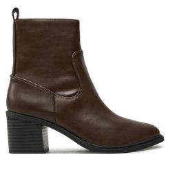 Botki Call It Spring. Brązowe botki damskie Call it Spring, bez wzorów, bez obcasa, na słupku, bez zapięcia. Za 349.99 zł.