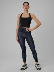 4F Legginsy treningowe szybkoschnące damskie - turkusowe XL. Niebieskie legginsy damskie 4F, bez wzorów. Za 149.99 zł.