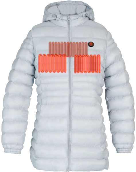 Glovii Ogrzewana Kurtka damska Gtfgl szara r. M. Szare kurtki sportowe damskie Glovii, m, bez wzorów, bez ramiączek, bez kaptura. Za 729.00 zł.