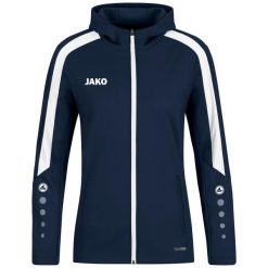 Damska bluza dresowa z kapturem Jako Power. Niebieskie bluzy damskie Jako, bez wzorów, z dresówki, eleganckie, bez ramiączek, z kapturem. Za 386.50 zł.