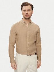 Tommy Hilfiger Koszula MW0MW34602 Beżowy Regular Fit. Brązowe koszule męskie Tommy Hilfiger, m, bez wzorów, ze lnu, bez kołnierzyka, bez ramiączek. Za 279.99 zł.