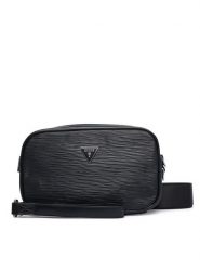 Guess Saszetka HMMIPW P6350 Czarny. Czarne saszetki i nerki męskie Guess, z aplikacjami, ze skóry. Za 324.99 zł.